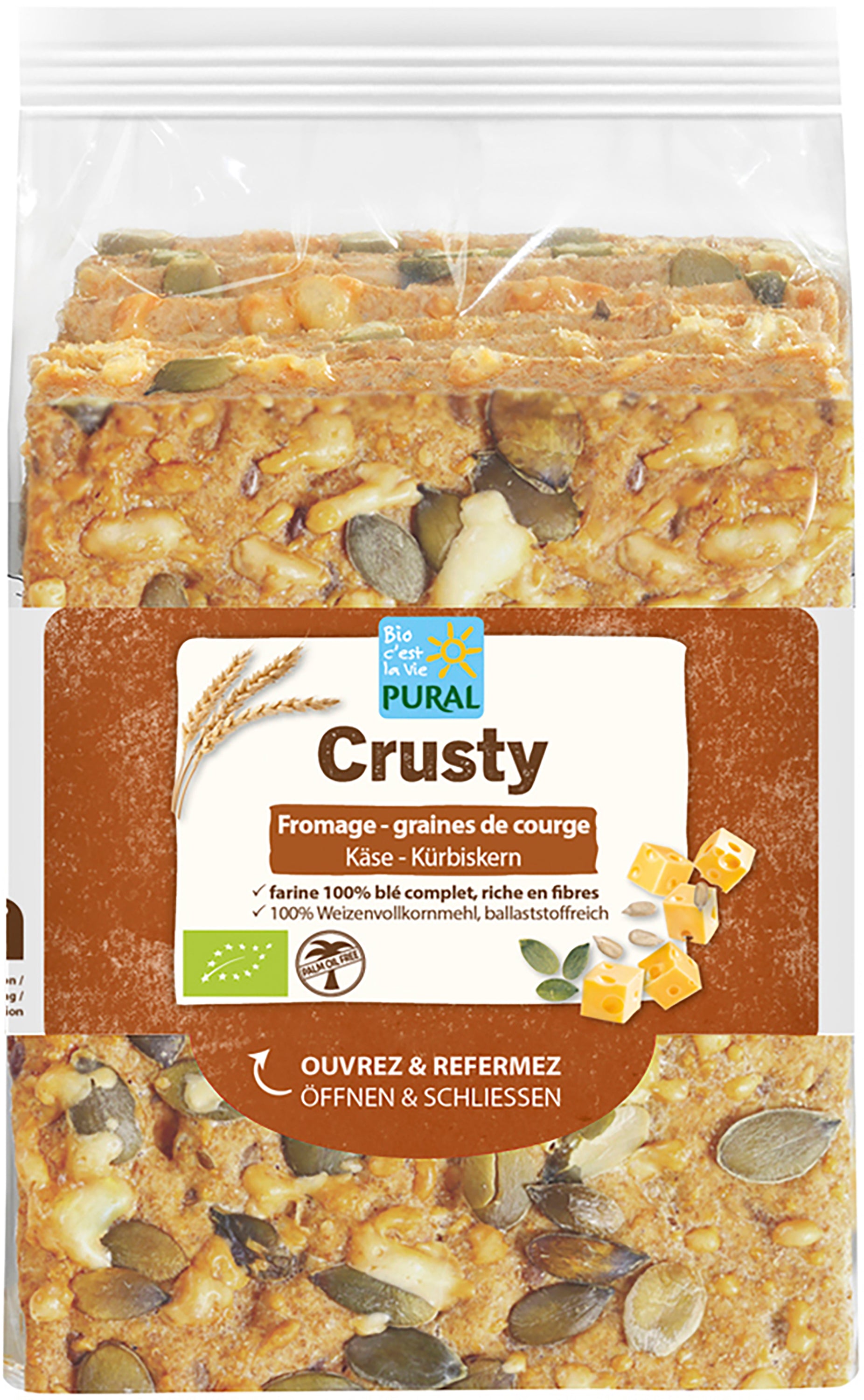 Crusty Käse-Kürbiskern Knäckebrot 200 g