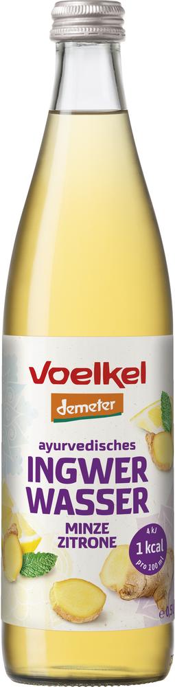 Ayurvedisches Ingwer Wasser Minze Zitrone demeter 500 ml