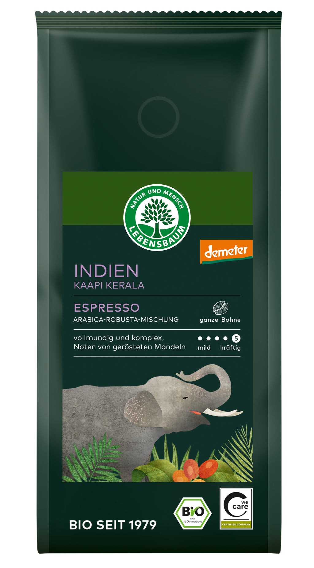 Indien Kaapi Kerala Espresso Bohne demeter 250 g
