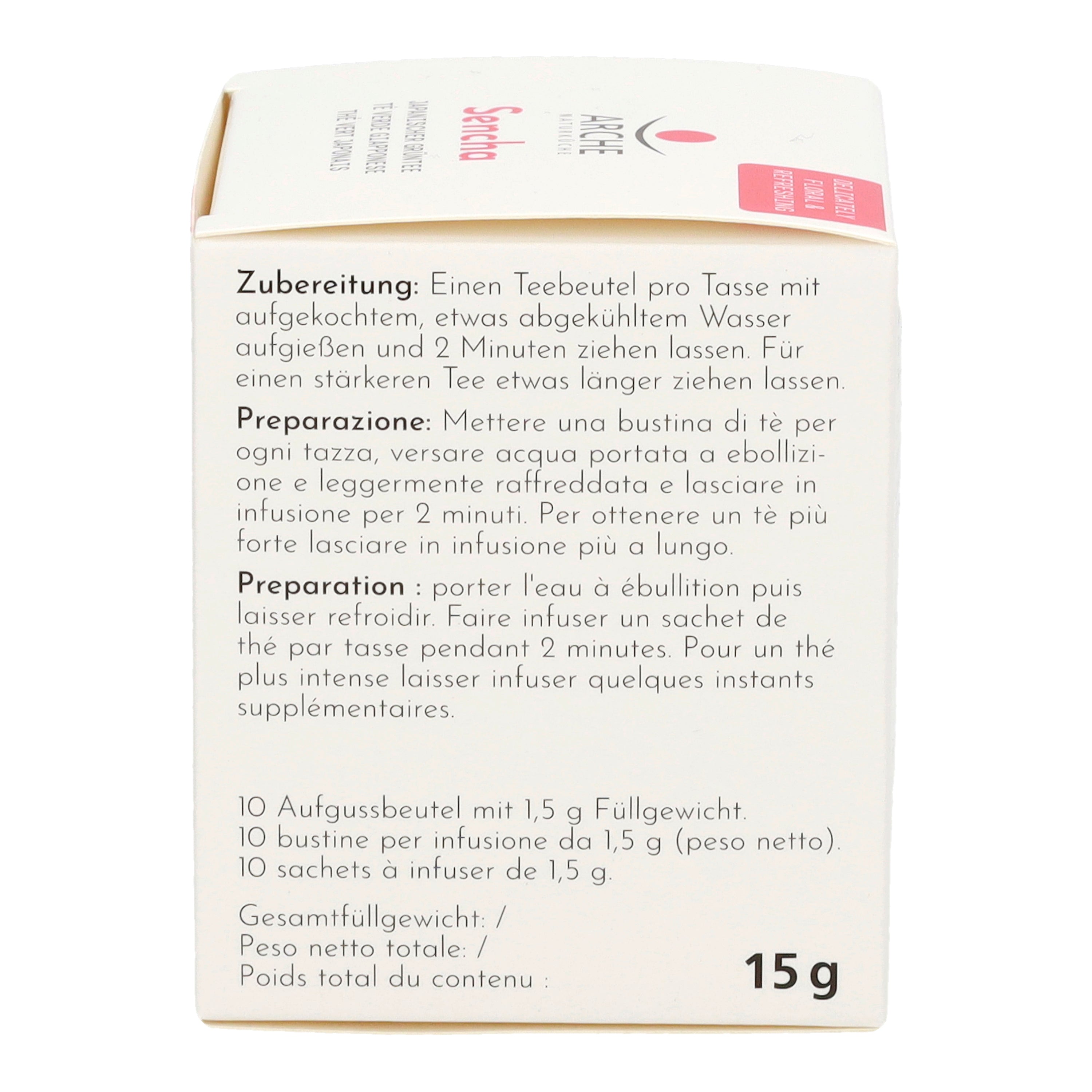 Sencha japanischer Grüntee Aufgussbeutel 15 g