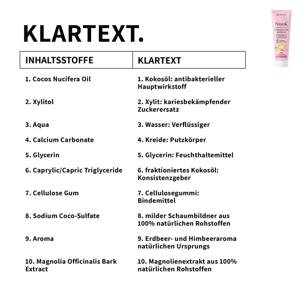 Zahncreme aus Bio-Kokosöl Kinder Erdbeere & Himbee 75 ml