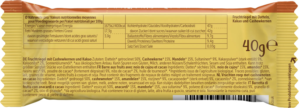 Frucht-Riegel Dattel Kakao 40 g