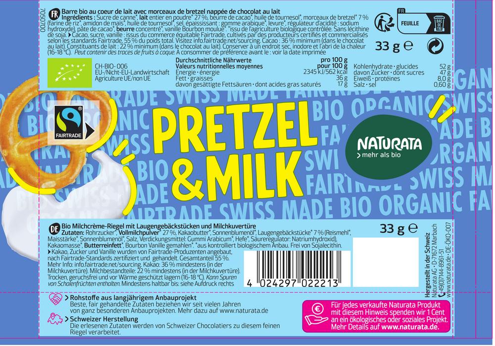 Schokoriegel Pretzel & Milk 33 g