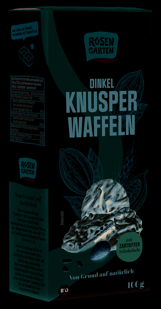 Dinkel-Knusperwaffeln Zartbitterschokolade 100 g