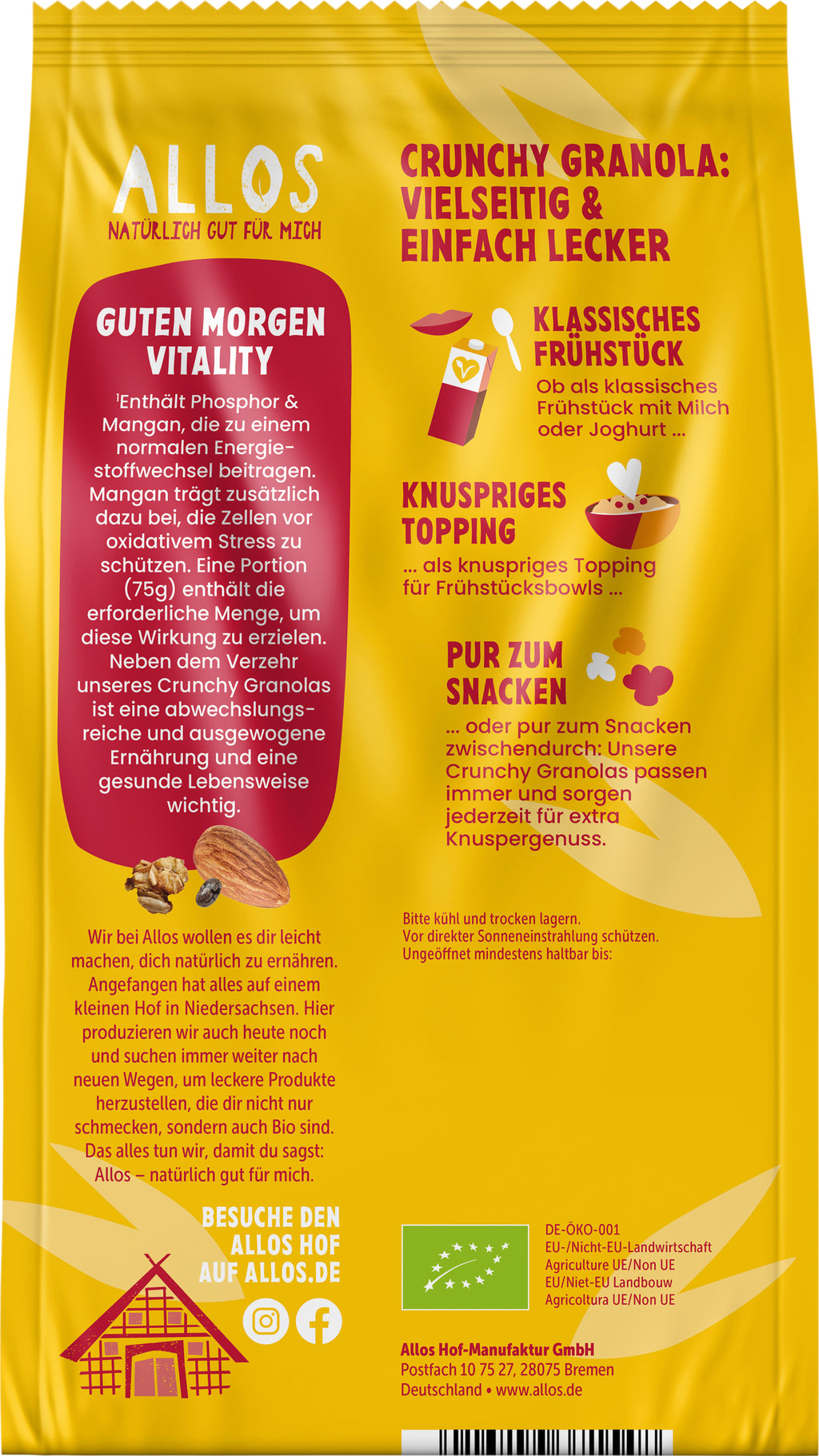 Crunchy Granola Vitality 375 g