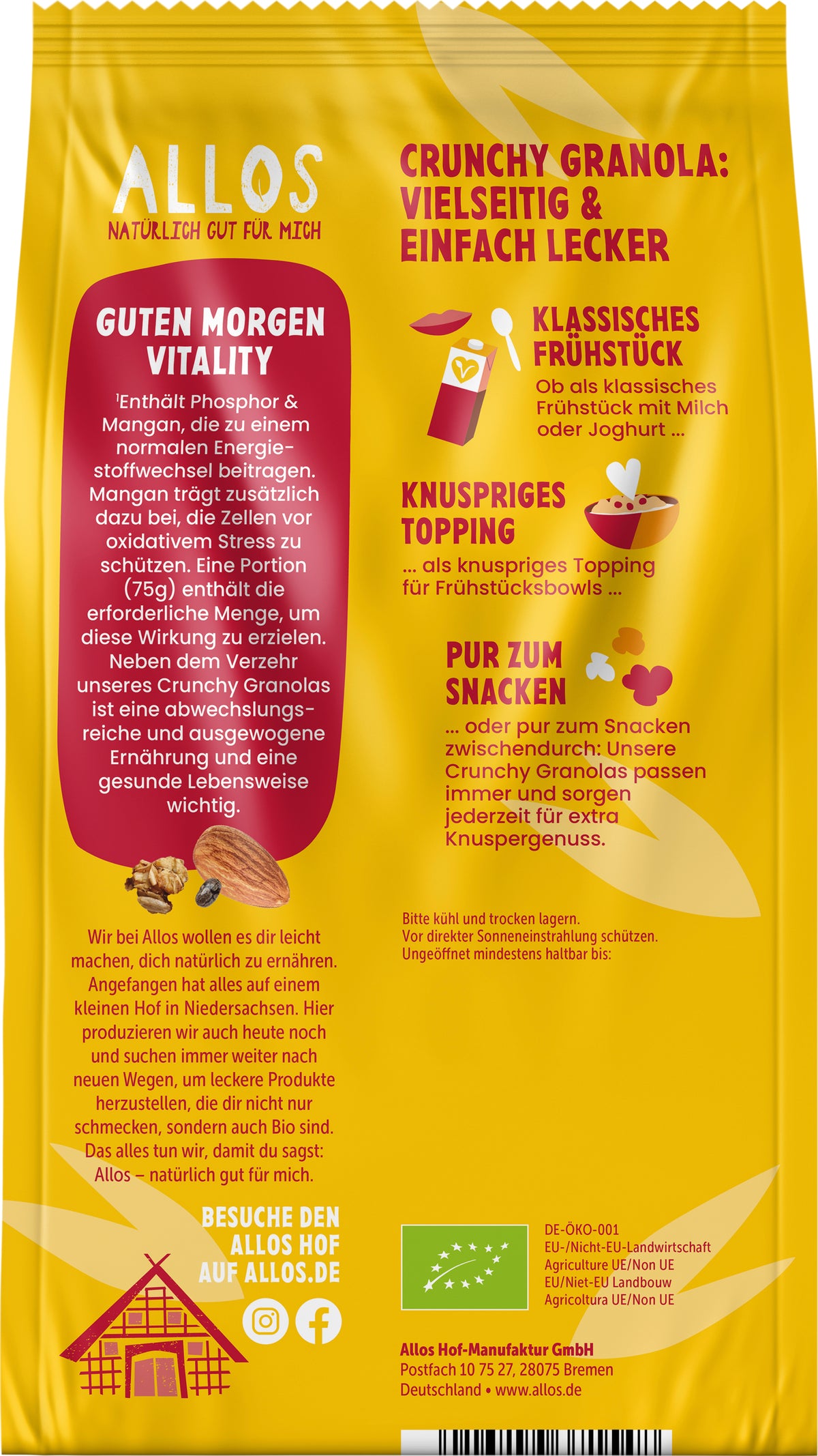 Crunchy Granola Vitality 375 g