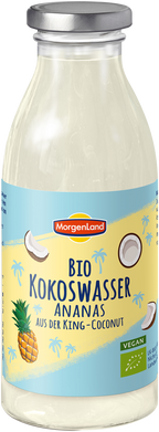 Kokoswasser Ananas aus der King-Coconut im Glas 350 ml