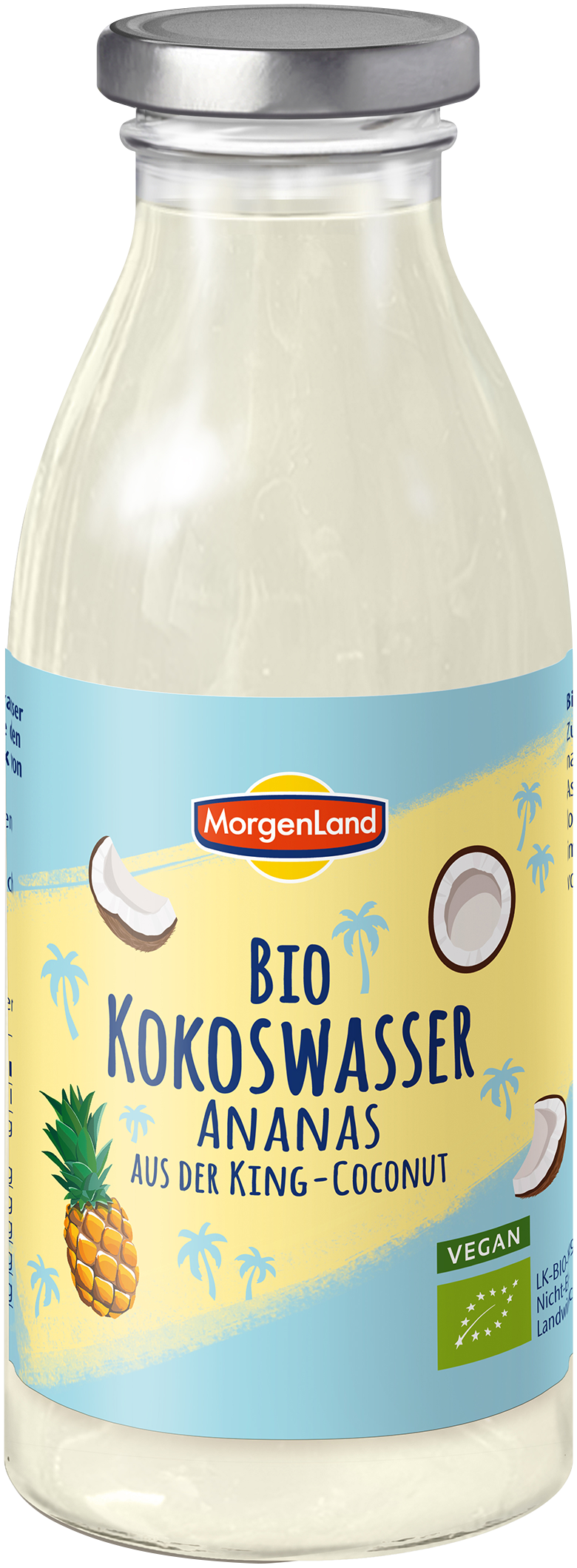 Kokoswasser Ananas aus der King-Coconut im Glas 350 ml