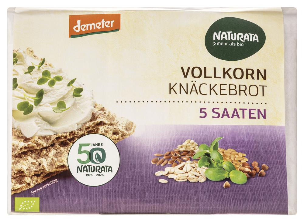 Vollkorn-Knäckebrot 5 Saaten demeter 250 g