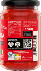 Sugo Arrabbiata mit fruchtigen Tomaten, Knoblauch, 340 g