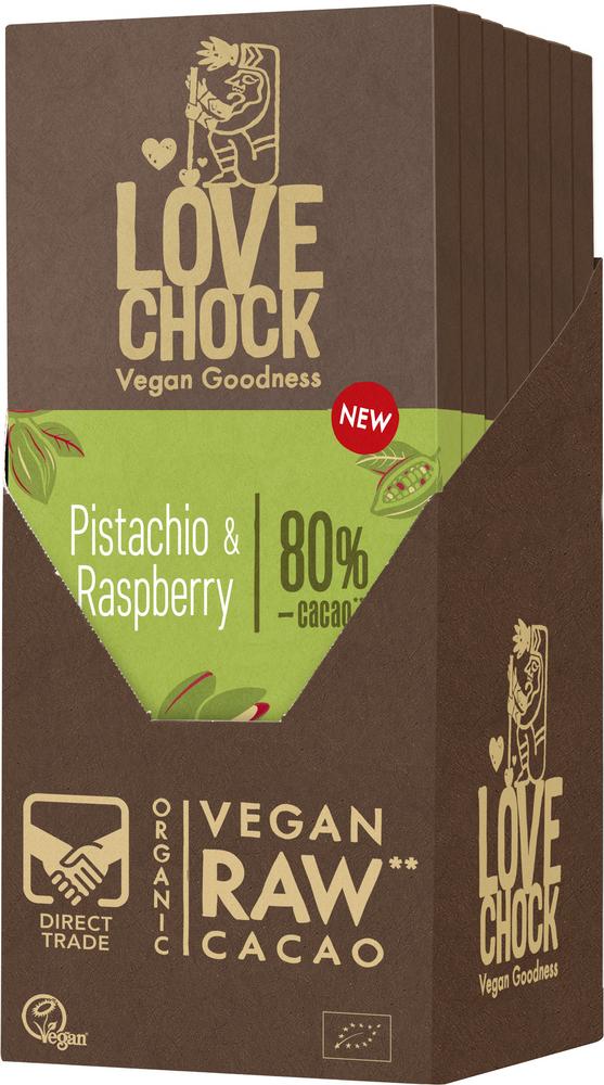 RAW Pistachio & Raspberry 80% Tafel 70 g