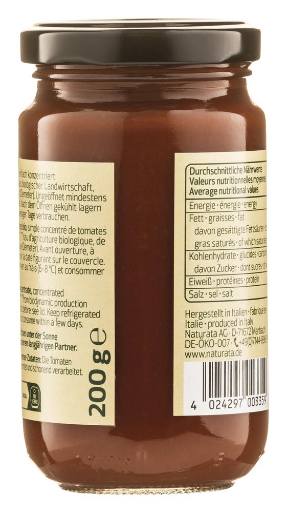 Tomatenmark einfach konzentriert demeter Glas 200 g