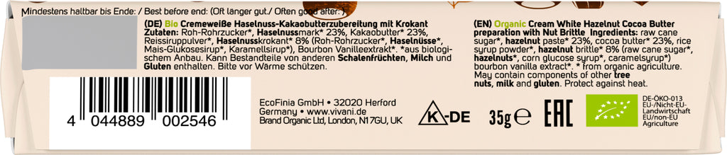 White Nougat Crisp Riegel mit Reisdrink 35 g