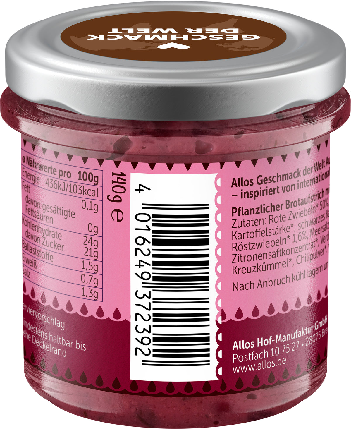 Geschmack der Welt Zwiebel Chutney 140 g