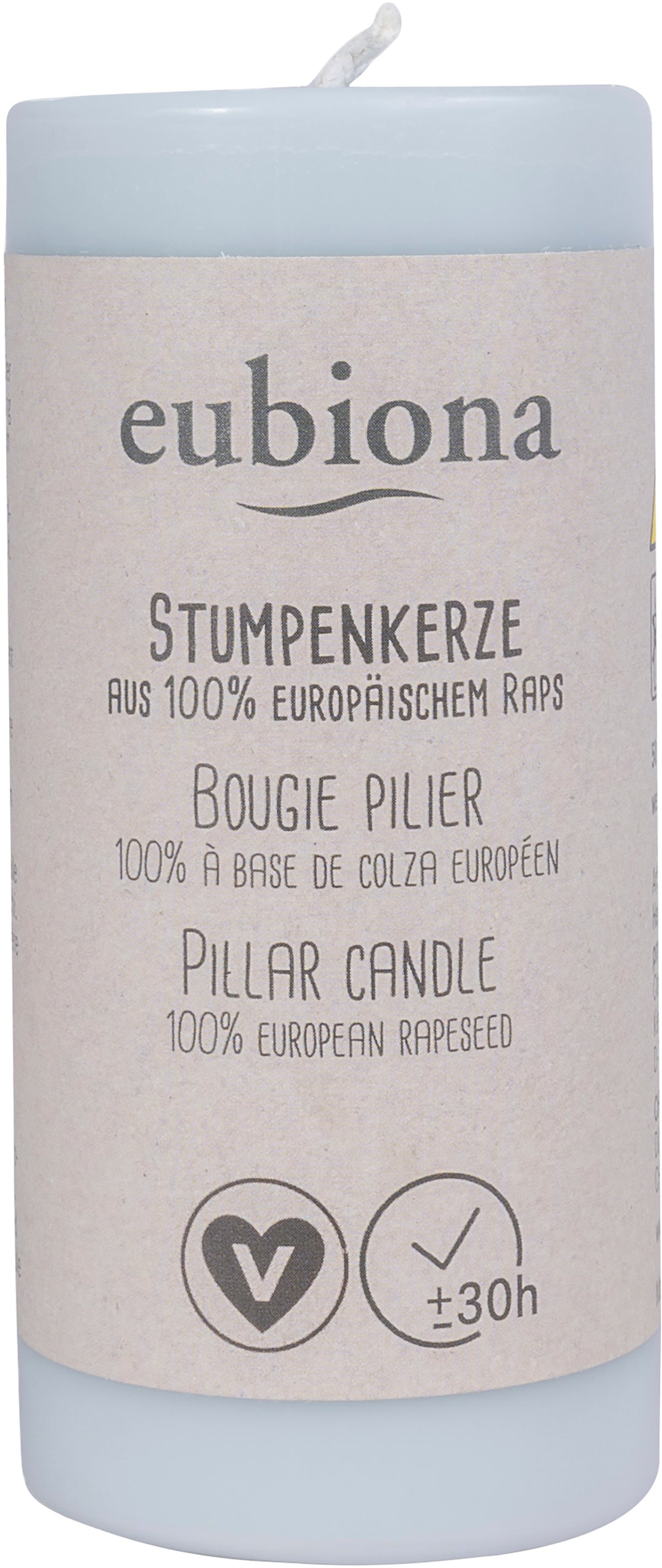 Stumpenkerze Rapswachs 50x110  hellblau/bleu clair 1 Stk