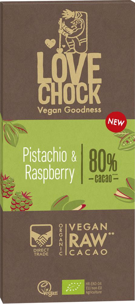 RAW Pistachio & Raspberry 80% Tafel 70 g