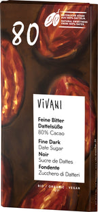 Feine Bitter Dattelsüße 80% Cacao 80 g