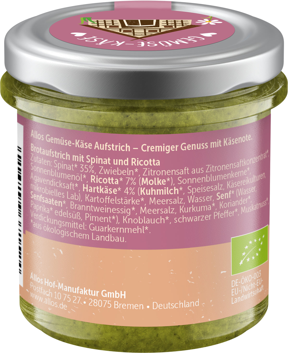 Aufstrich Spinat-Ricotta 135 g