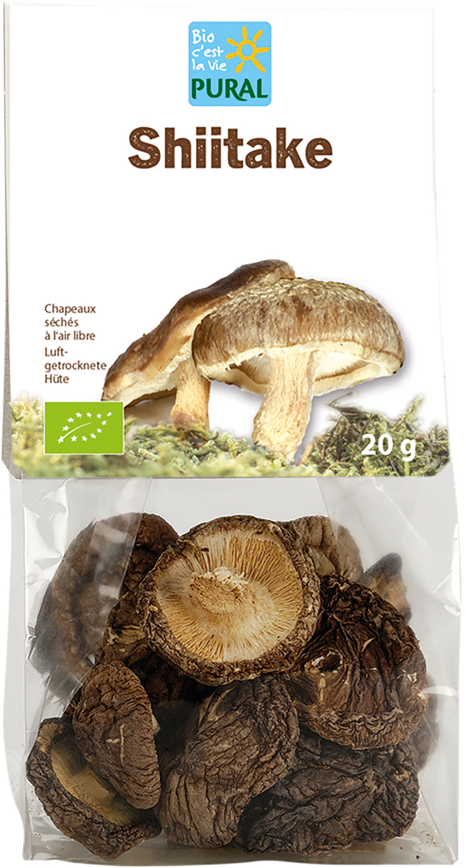 Shiitake Pilze luftgetrocknete Hüte 20 g