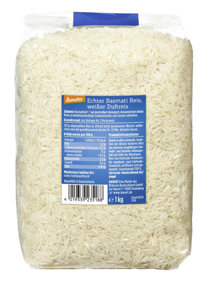 Echter Basmati-Reis weiß  demeter 1 kg
