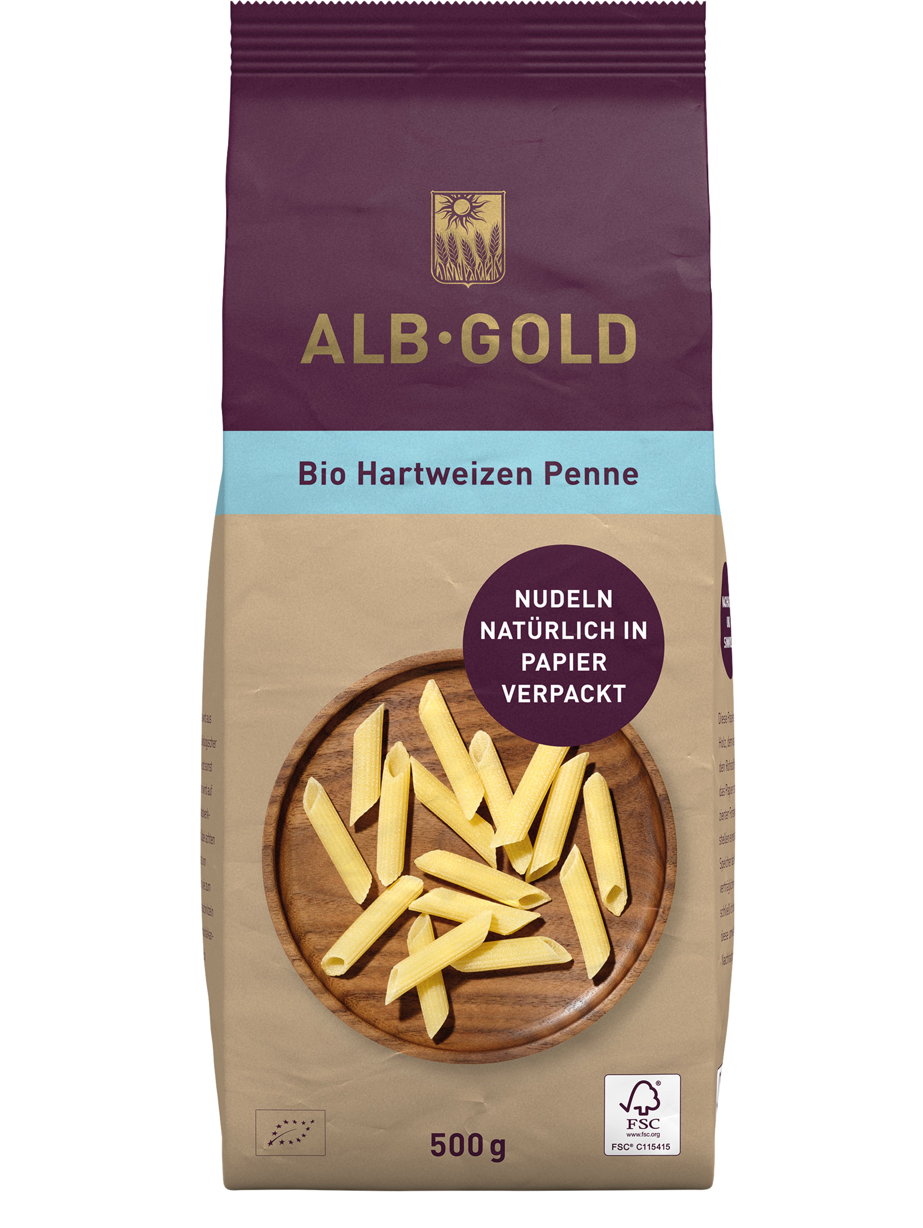 Penne Hartweizen Papierverpackung 500 g
