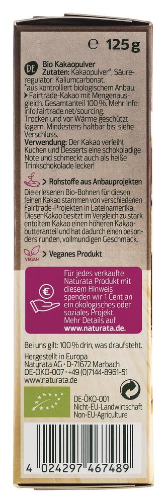 Kakao schwach entölt 20-22% Kakaobutter 125 g