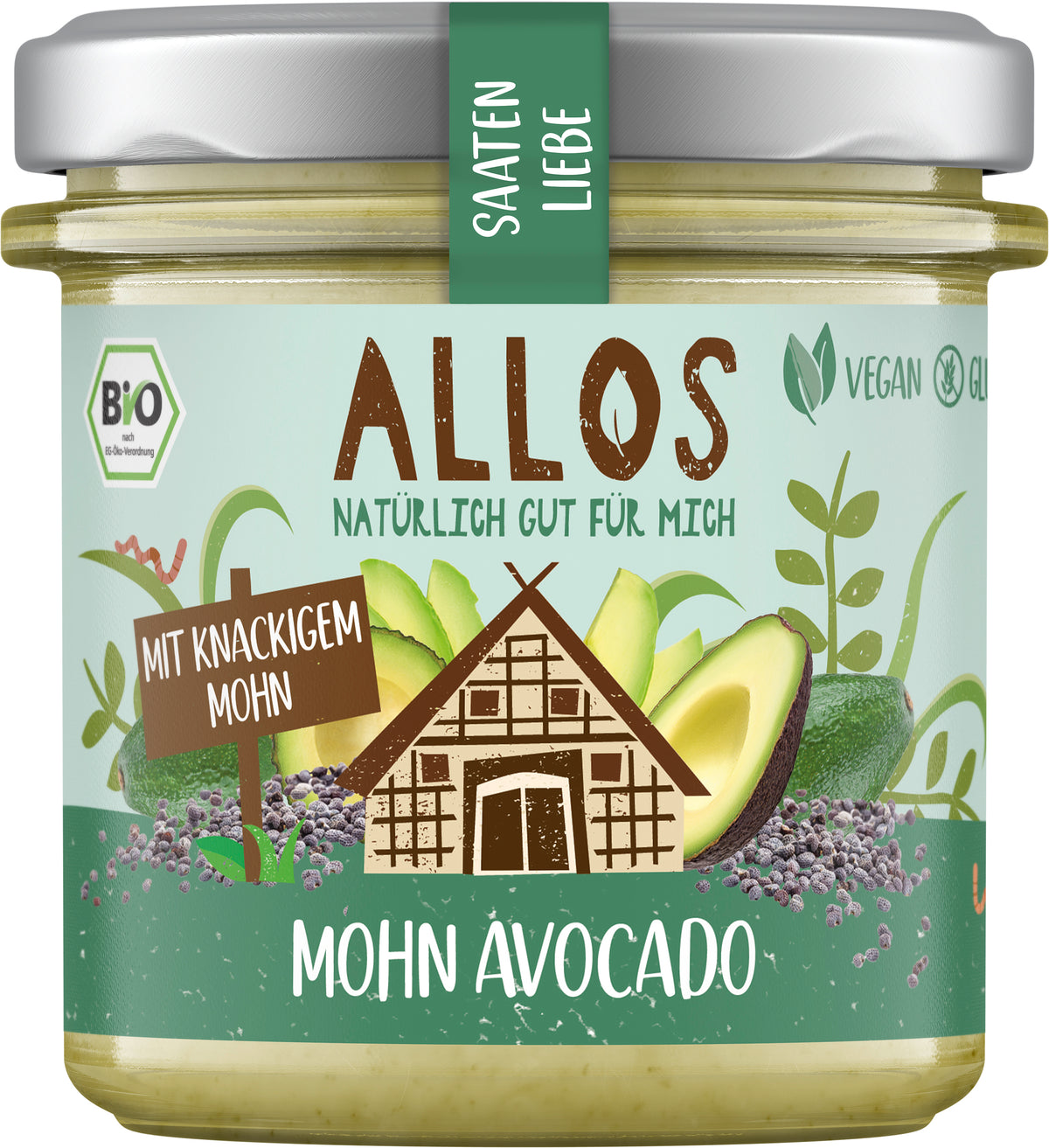 Saatenliebe-Brotaufstrich Avocado Mohn 135 g