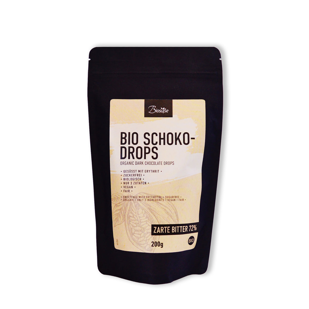 Schoko Drops Zartbitter 72% 200 g