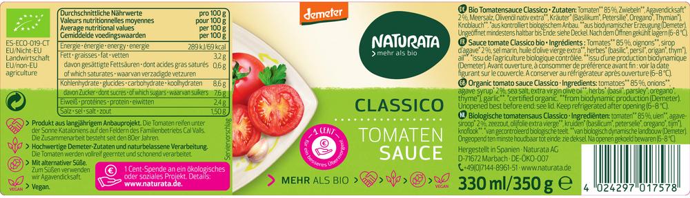 Tomatensauce Classico demeter 330 ml