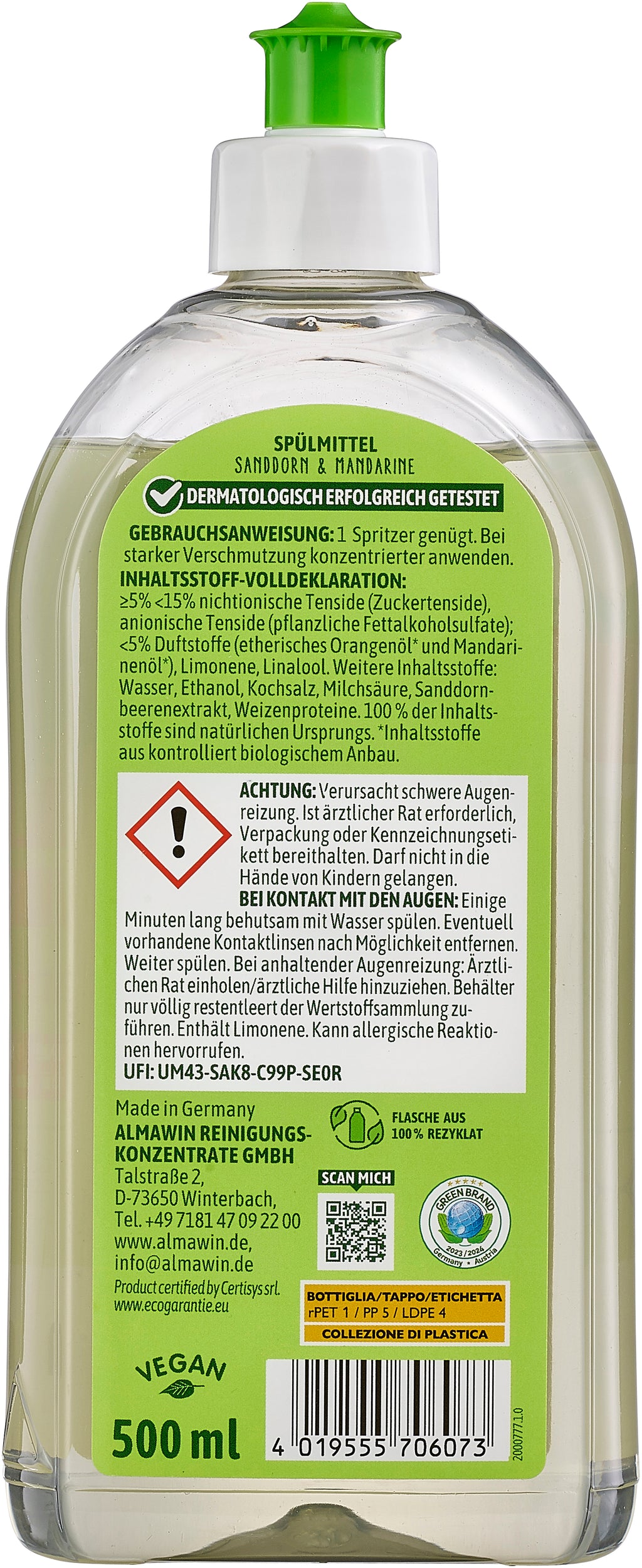 Spülmittel Sanddorn Mandarine 500 ml