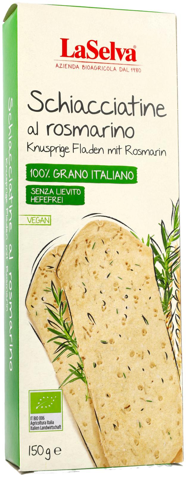 Schiacciatine al rosmarino Knusprige Fladen mit Ro 150 g