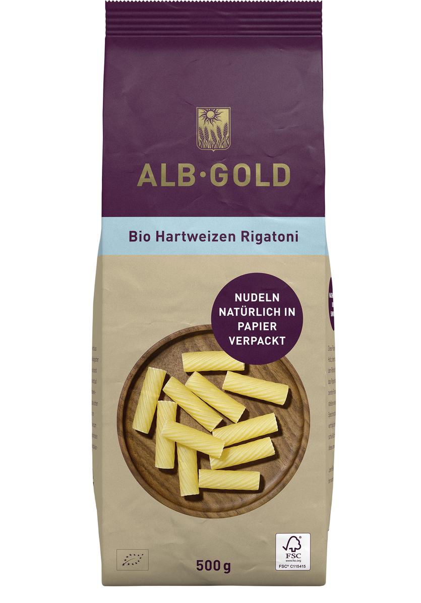 Rigatoni Hartweizen Papierverpackung 500 g
