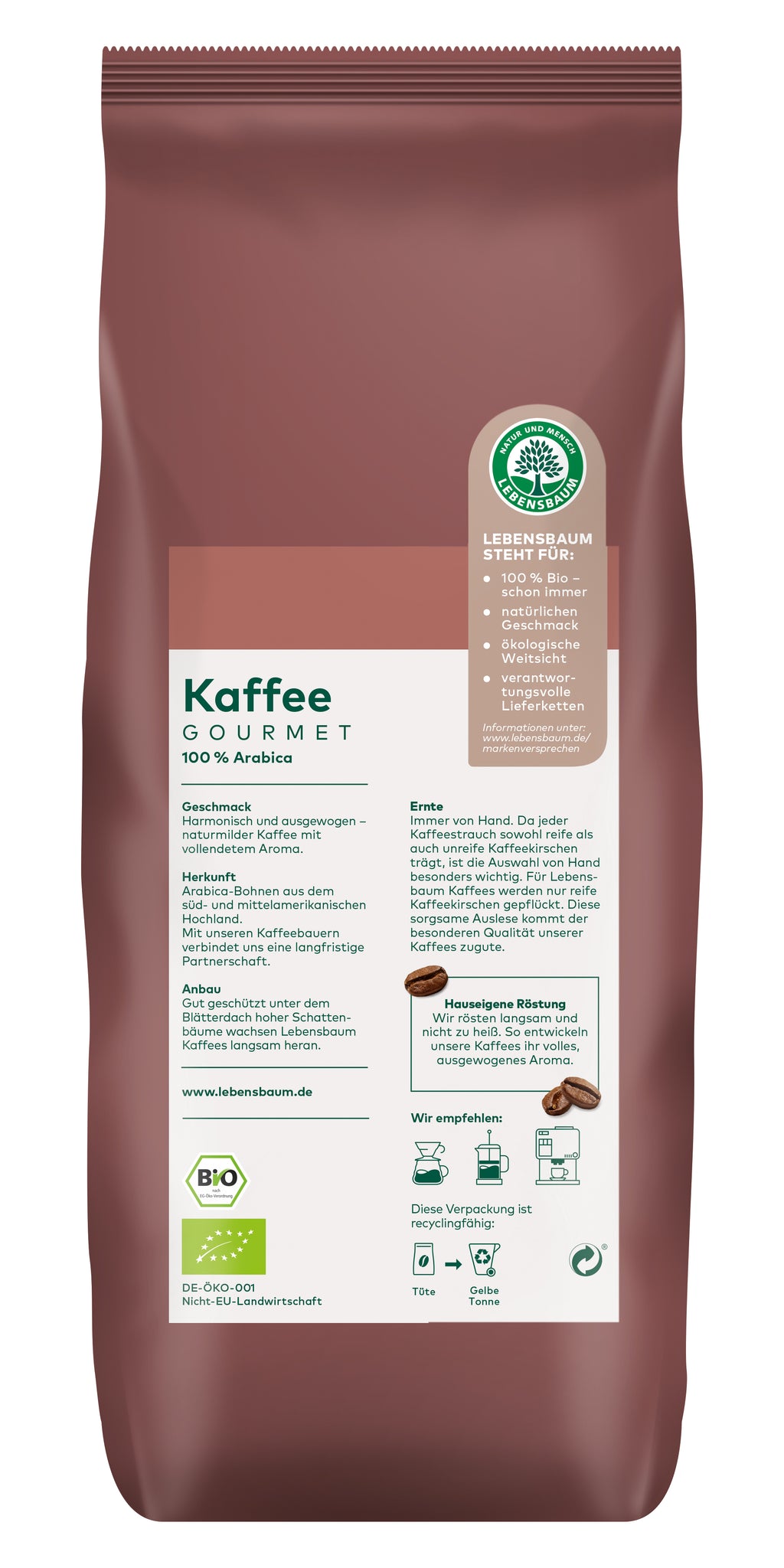 Gourmet-Kaffee klassisch Bohne 1 kg
