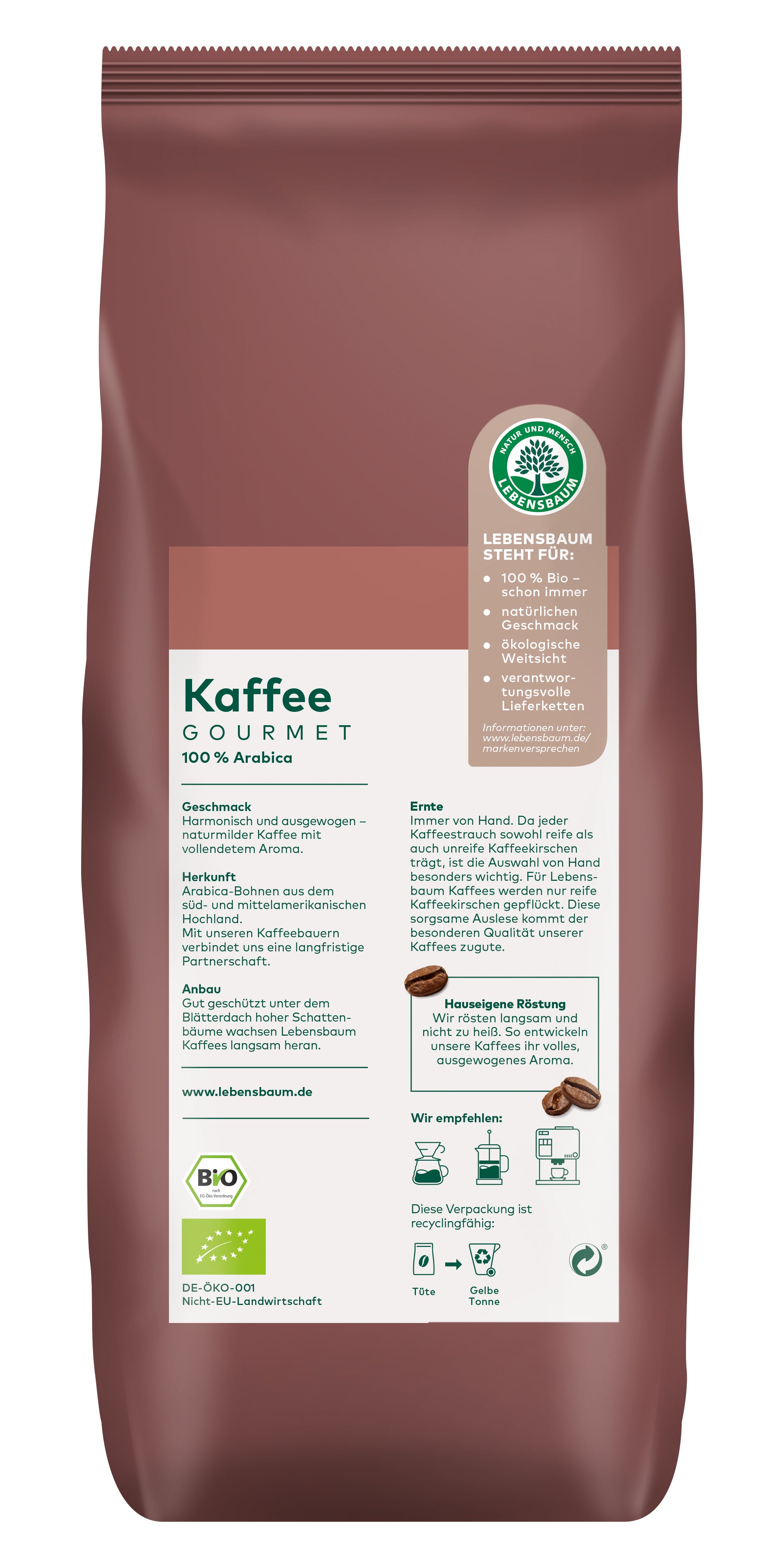 Gourmet-Kaffee klassisch Bohne 1 kg