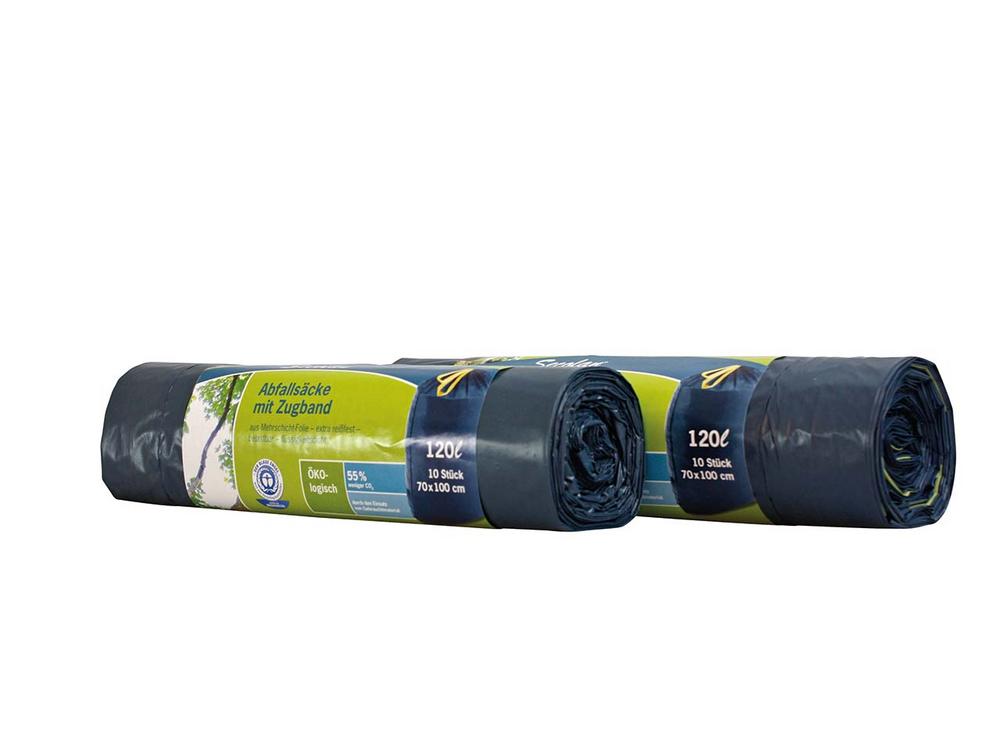 Secolan Mülleimerbeutel mit Zugband 120 ltr 10 Stü 1 Stk