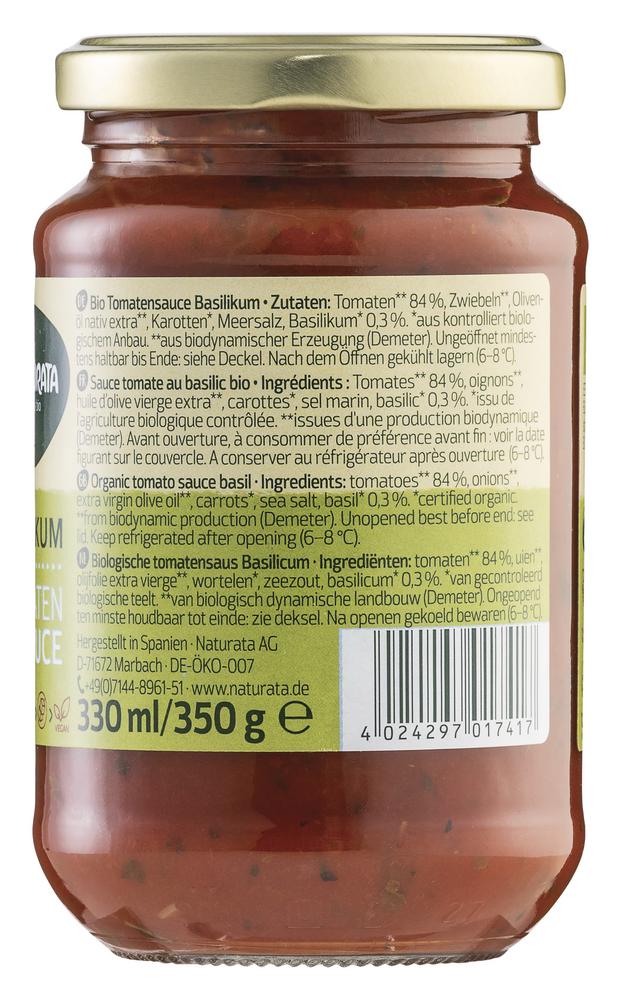 Tomatensauce Basilikum demeter 330 ml