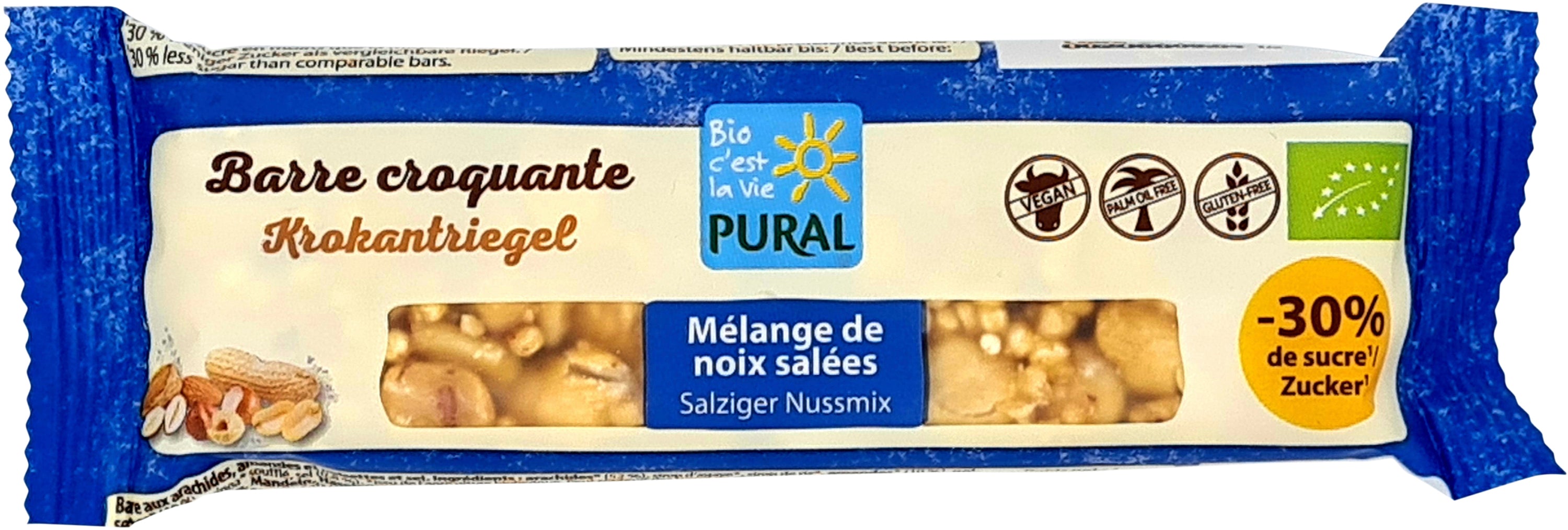 Salziger Nussmix Krokantriegel -30% Zucker 35 g