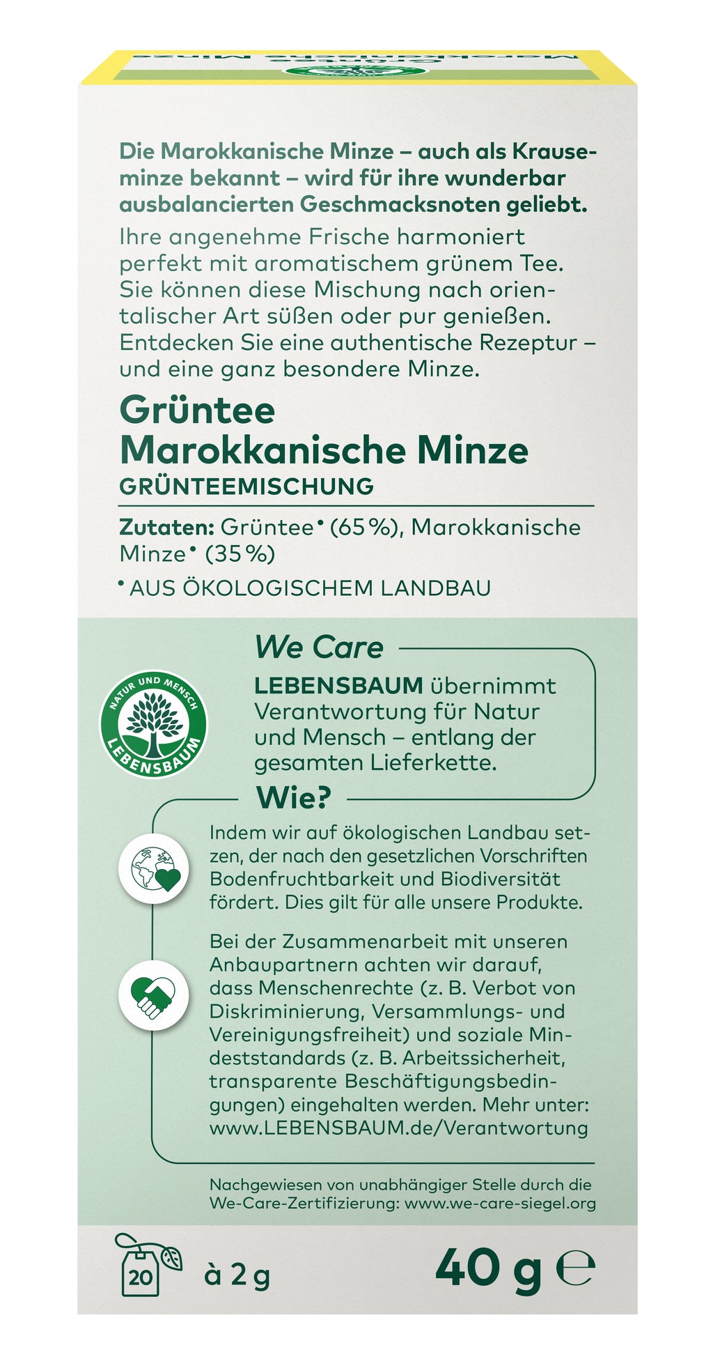 Grünteee Marokkanische Minze 40 g