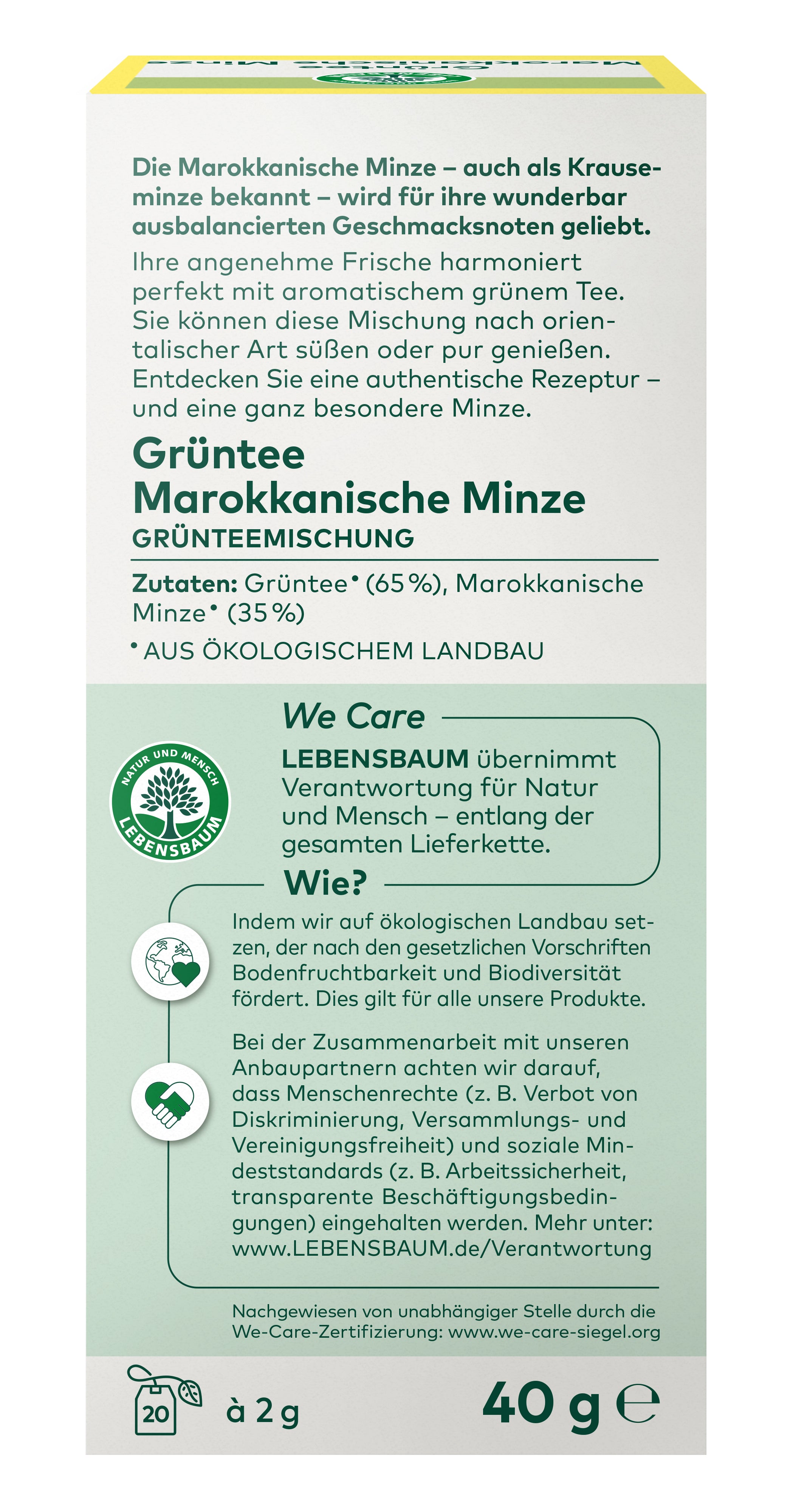 Grünteee Marokkanische Minze 40 g