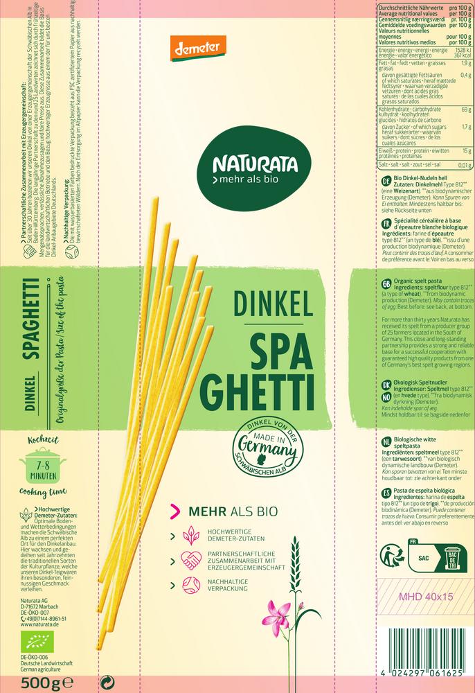 Spaghetti Dinkel-hell demeter 500 g
