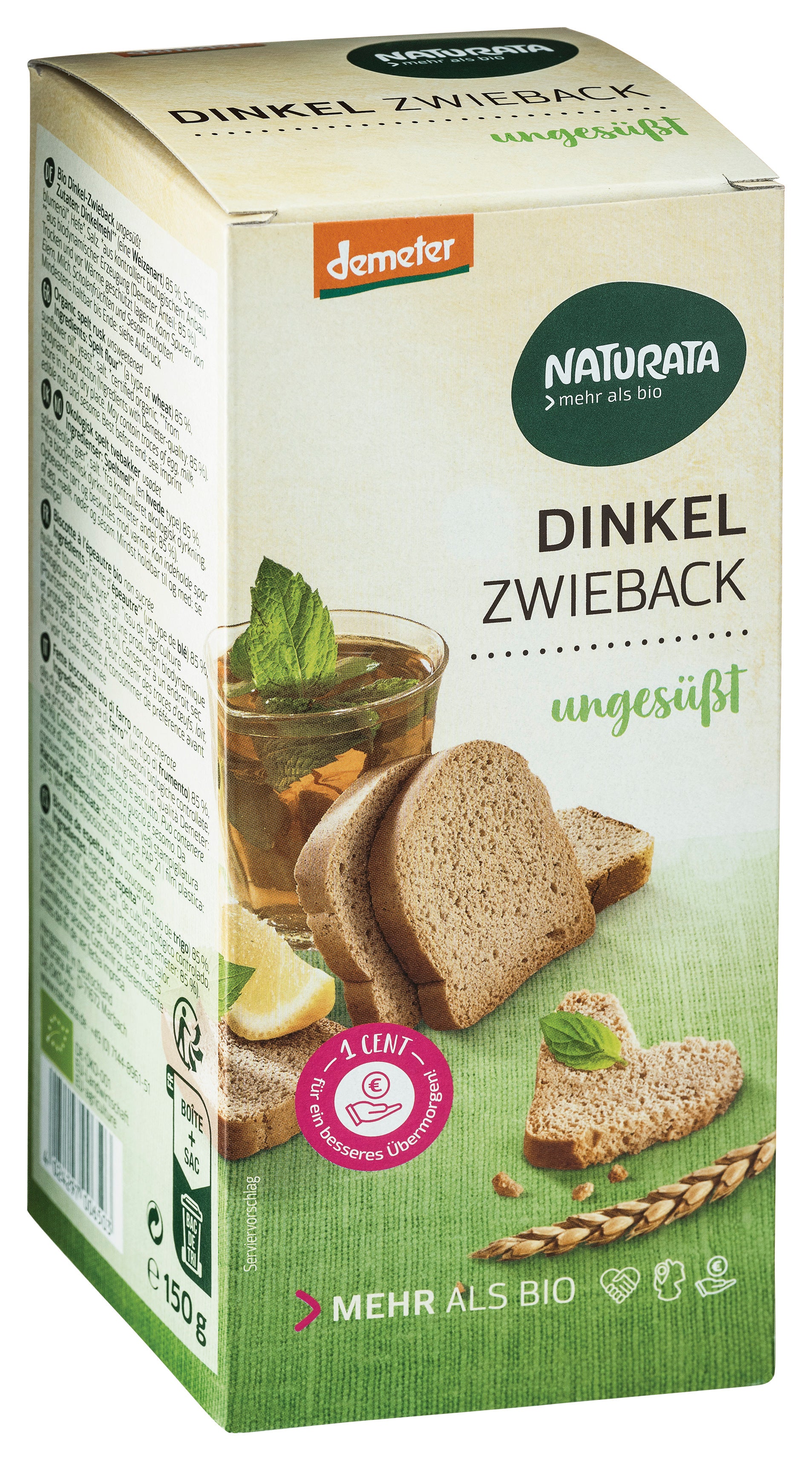 Dinkel-Zwieback  ungesüßt demeter 150 g