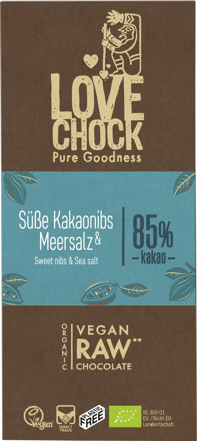 Lovechock Tafel Kakaonibs & Meersalz 70 g