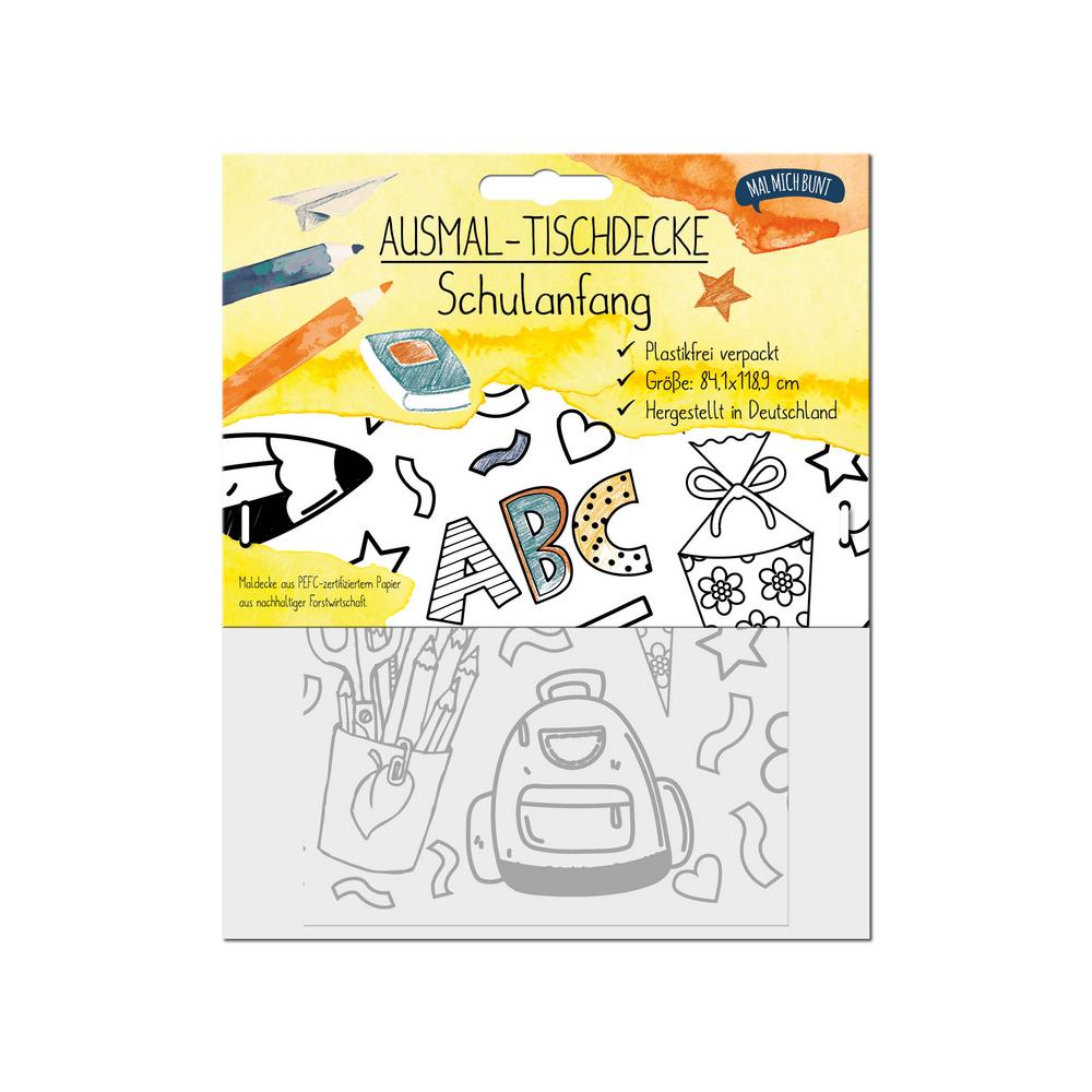 Ausmal-Tischdecke Motiv Schulanfang aus Papier 1 Stk