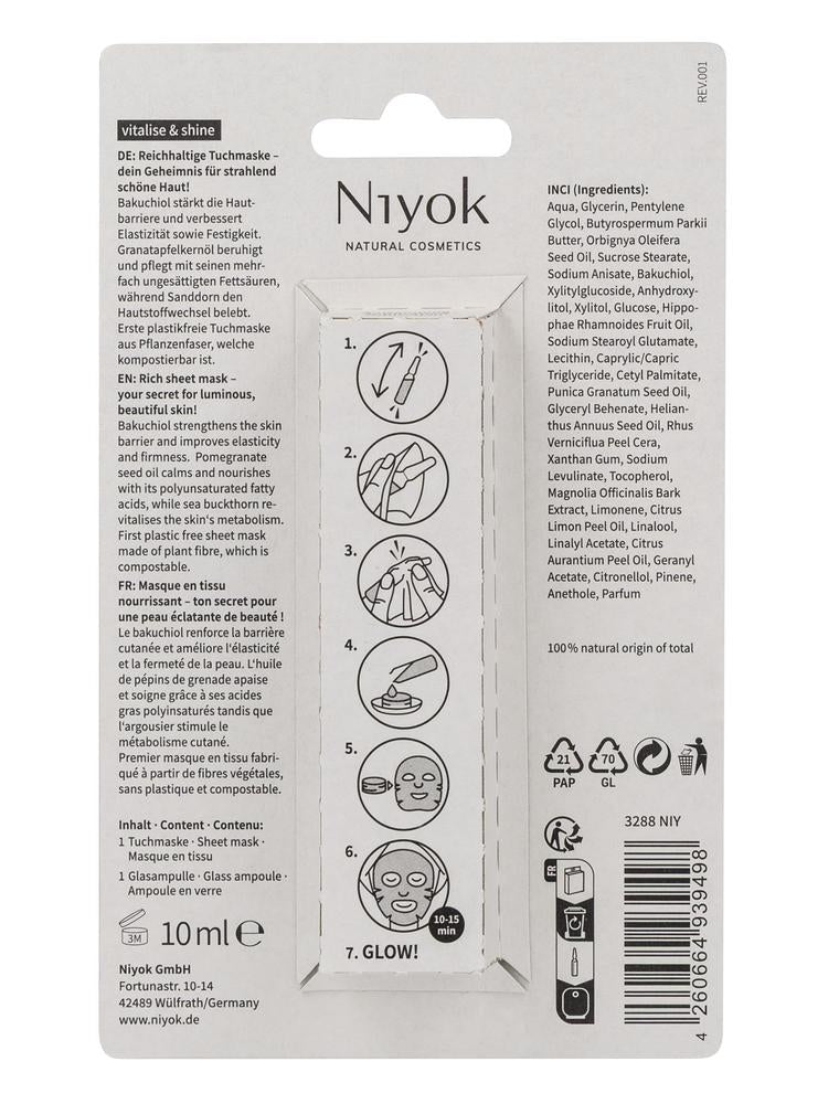 Reichhaltige Tuchmaske vitalise & shine 1 Stk