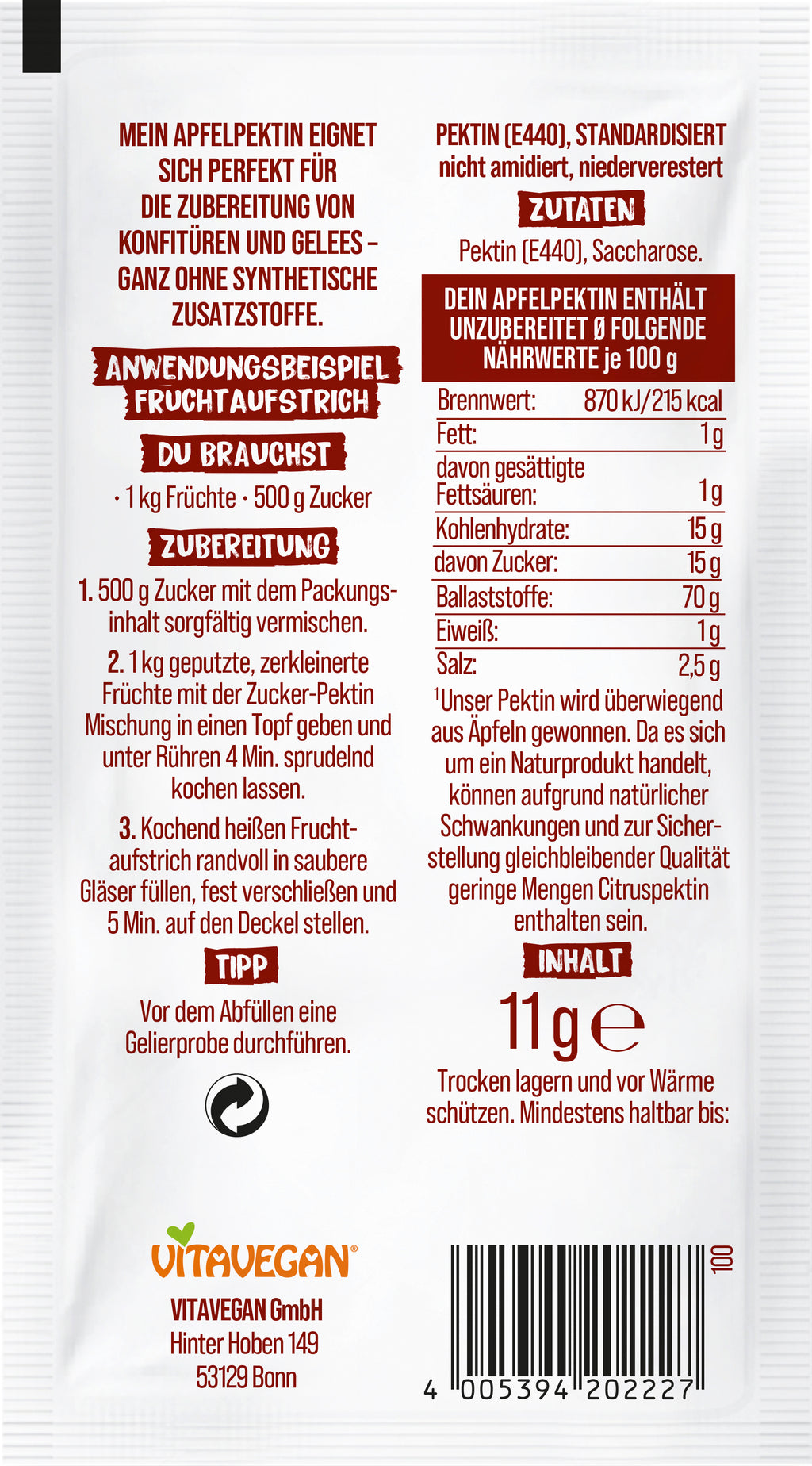 Apfelpektin 11 g