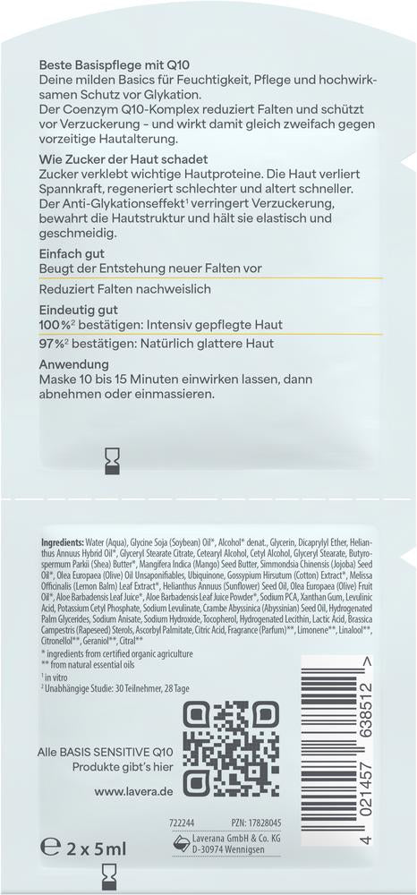 Basis Sensitive Anti-Falten Maske Q10 10 ml