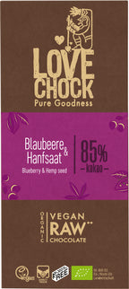Lovechock Tafel Blaubeere & Hanfsaat 70 g