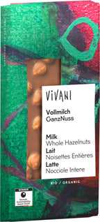 Vollmilch-Schokolade ganze Nüsse 100 g