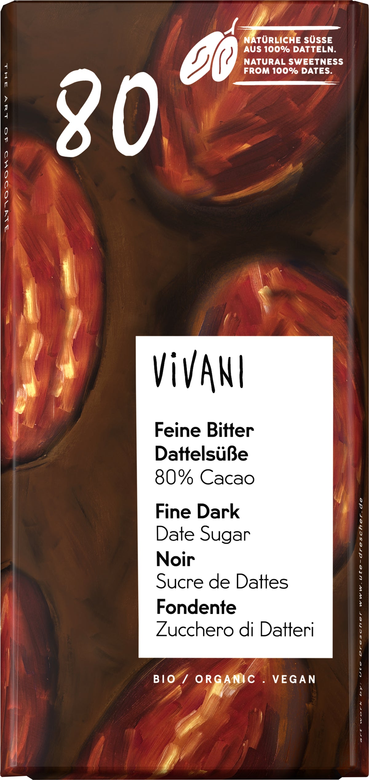 Feine Bitter Dattelsüße 80% Cacao 80 g