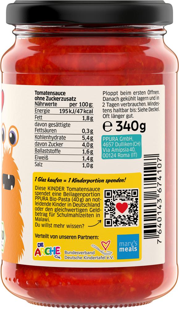 Sugo Kinder Tomatensauce ohne Zuckerzusatz 340 g